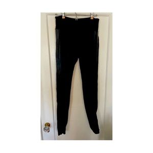 Athleta leggings with leather detail